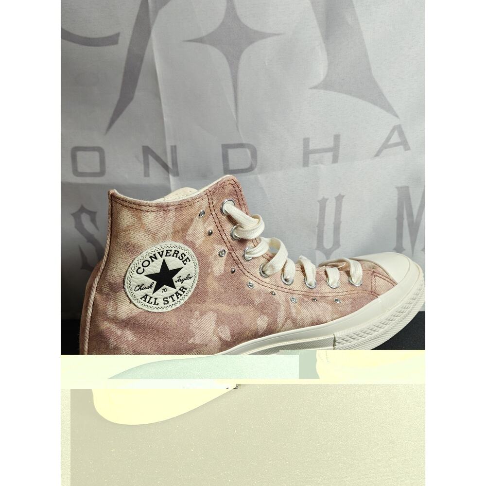 CONVERSE Men's 8 Women's 10 Chuck 70 High Top Washed Denim Tie Dye Sneakers New - Picture 10 of 16